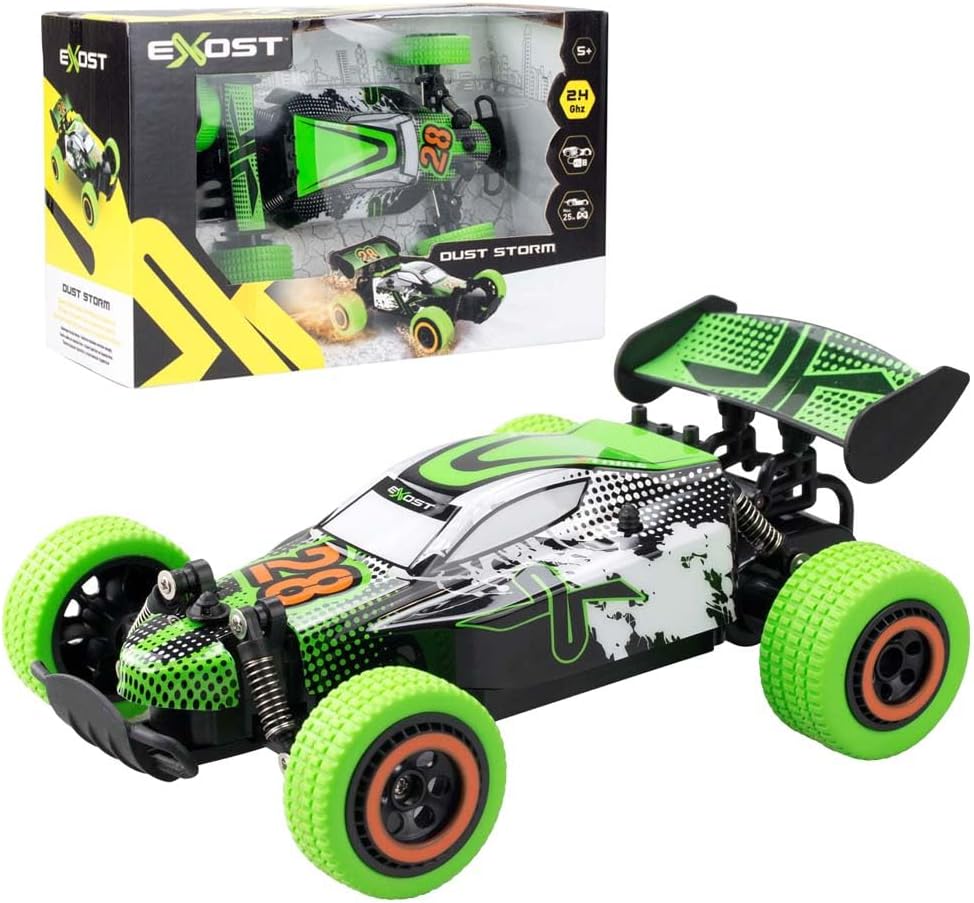 Exost - Buggy Dust Storm - Ferngesteuertes Auto Grün - Geländewagen Mit Aufhängungen - Kinderspielzeug - Grün und Schwarz - Ab 5 Jahren